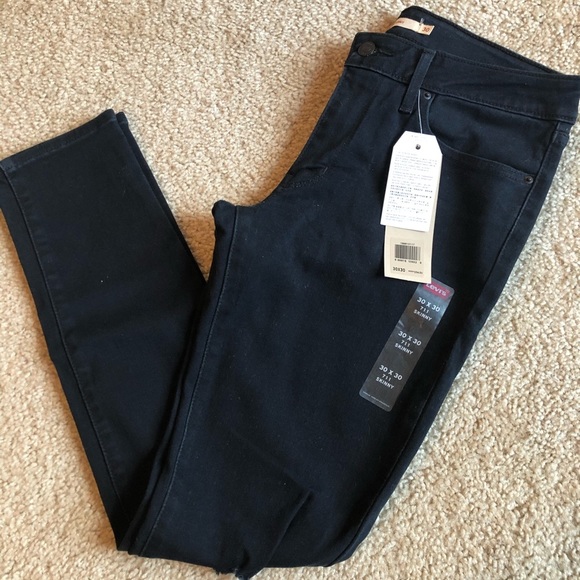 Levi’s 711 Skinny blue mid rise distressed denim jeans pants zip up 30 x 30 - Picture 2 of 9